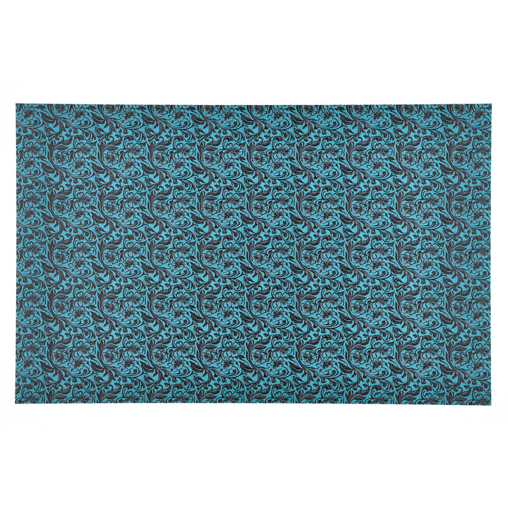 PatternPly® Full Coverage Turquoise Leather Hibiscus