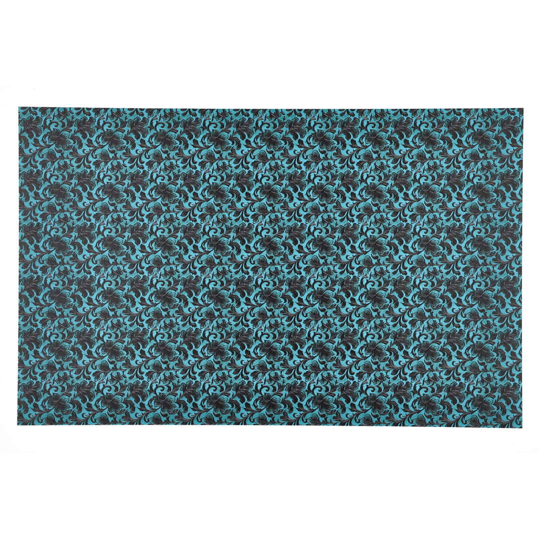 PatternPly® Full Coverage Turquoise and Black Leather Foliage