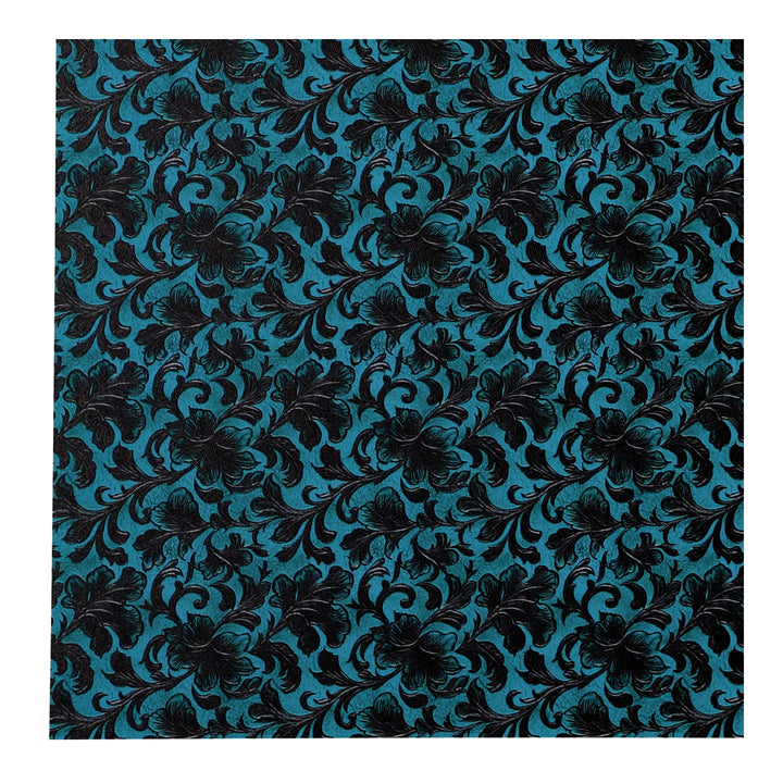 PatternPly® Full Coverage Turquoise and Black Leather Foliage