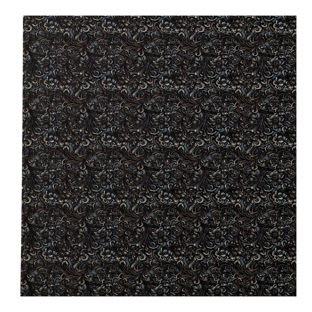 PatternPly® Full Coverage Taupe Tooled Leather Micro sheet showing the pattern