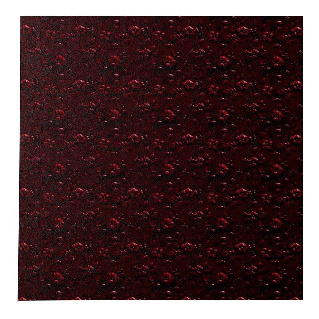 PatternPly® Full Coverage Red Leather Cherry Blossom Micro sheet showing the pattern