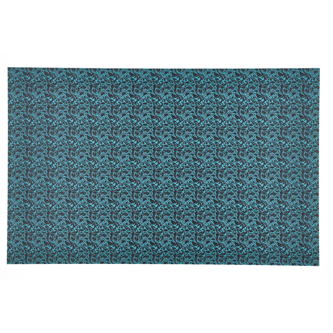 PatternPly® Full Coverage Turquoise Leather Hibiscus Micro