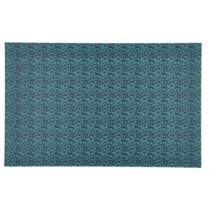PatternPly® Full Coverage Turquoise Leather Hibiscus Micro