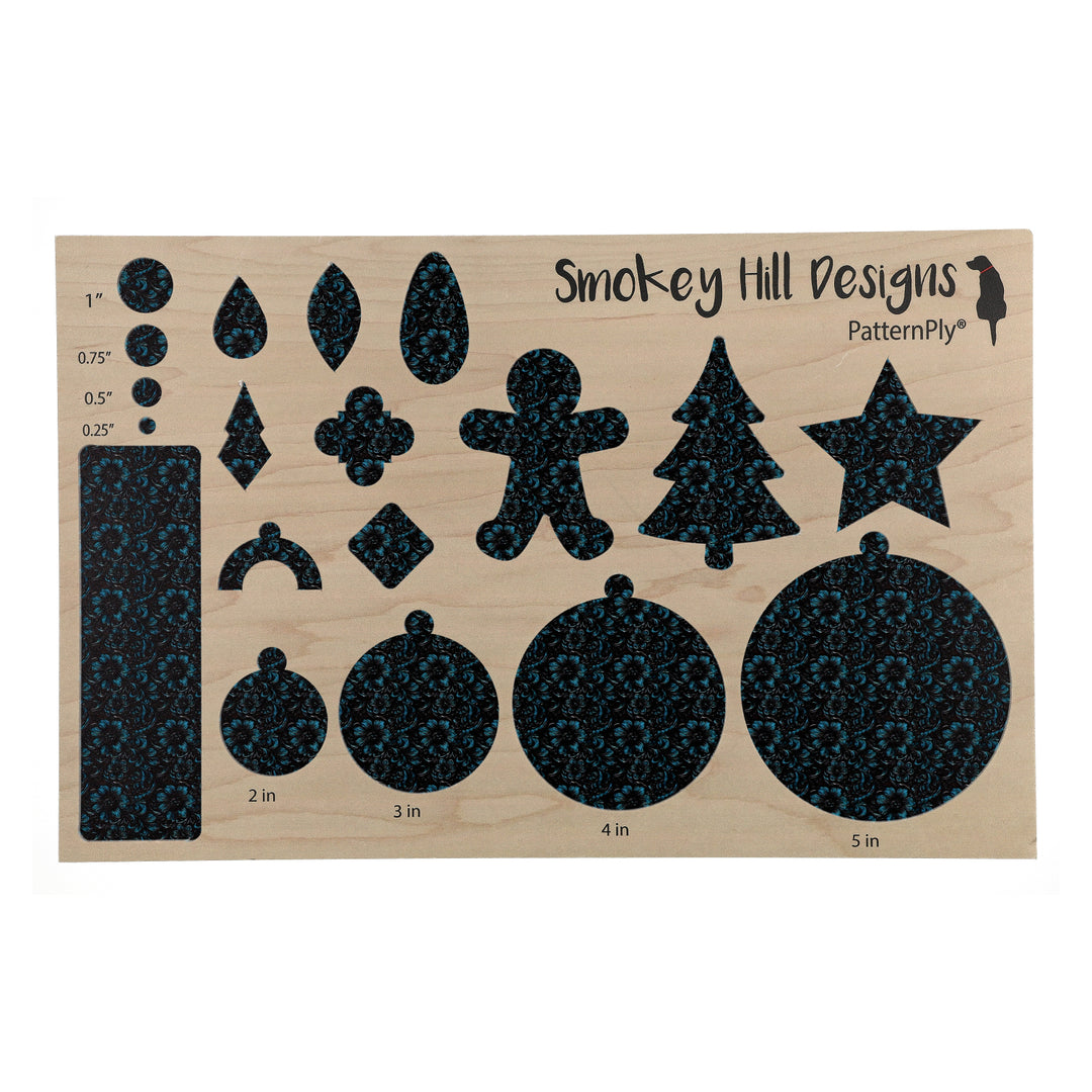 PatternPly® Full Coverage Black Leather Turquoise Accent Floral Micro