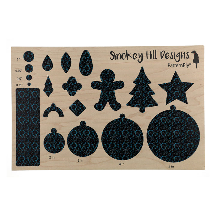 PatternPly® Full Coverage Black Leather Turquoise Accent Floral Micro