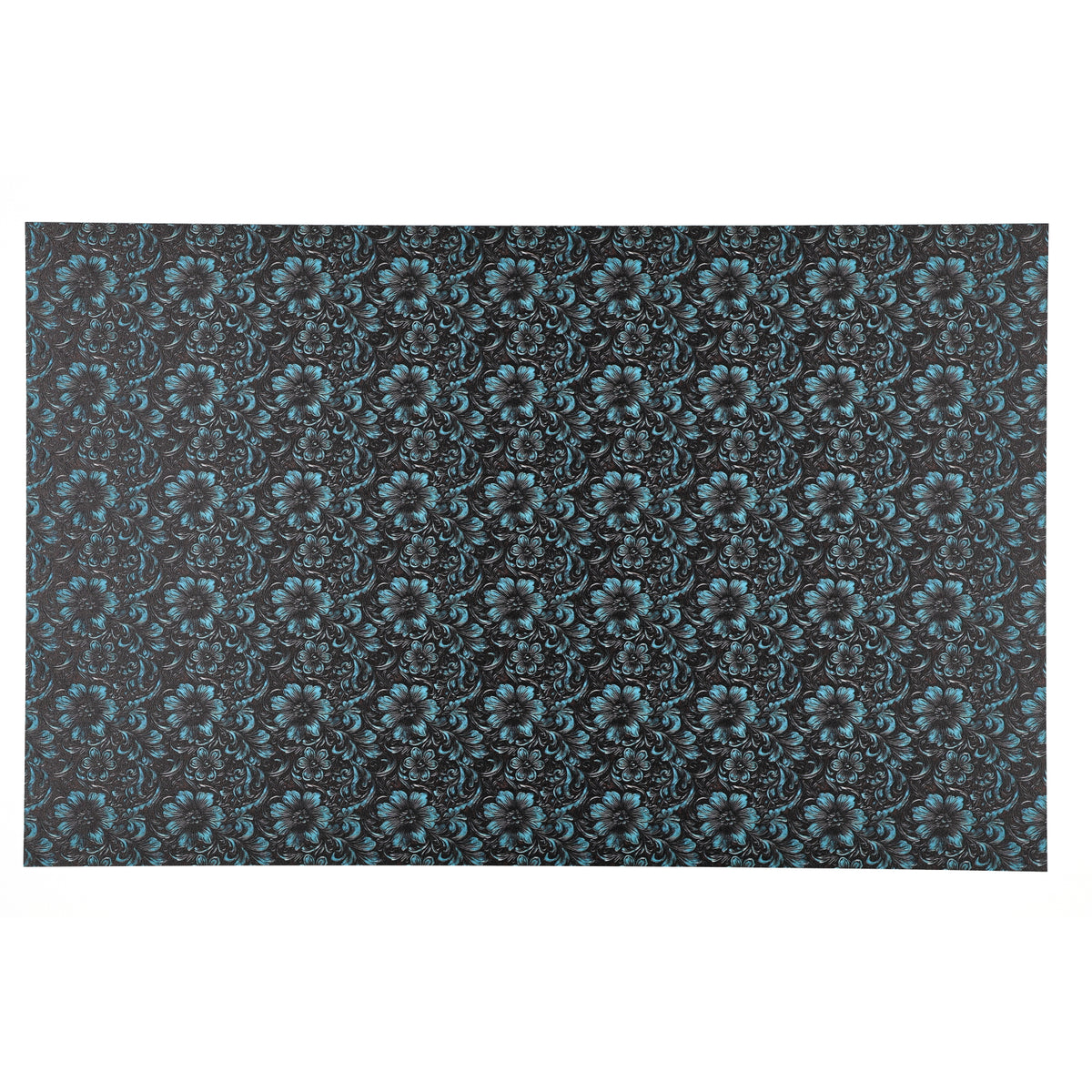 PatternPly® Full Coverage Black Leather Turquoise Accent Floral product photo 3