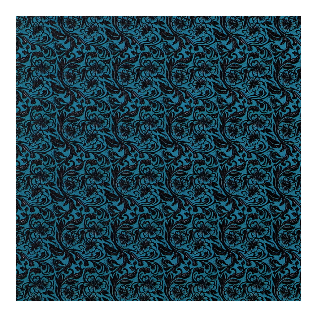 PatternPly® Full Coverage Turquoise Leather Hibiscus Micro sheet showing the pattern