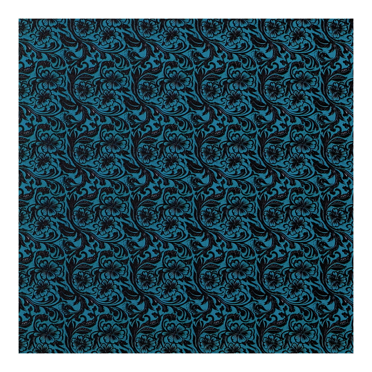 PatternPly® Full Coverage Turquoise Leather Hibiscus Micro sheet showing the pattern