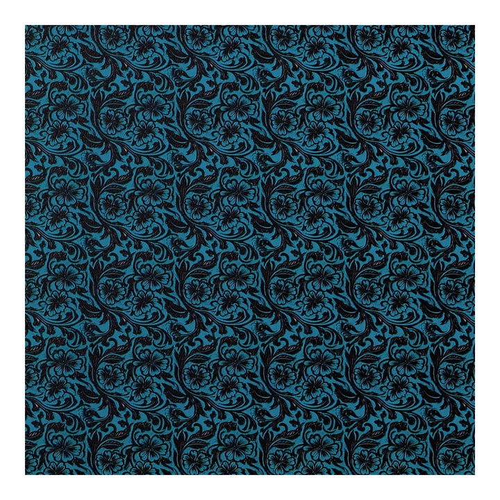 PatternPly® Full Coverage Turquoise Leather Hibiscus Micro
