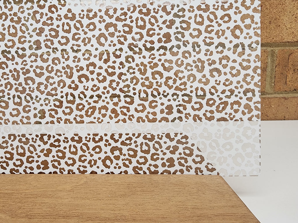 PatternPly® Scattered Leopard WHITE sheet showing the pattern