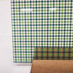 PatternPly® Scattered Leprechaun Plaid sheet showing the pattern