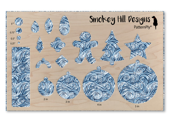 PatternPly® Scattered Light Blue and Dark Blue Swirls