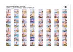 PatternPly® Full Coverage Lighthouses Volume 1 Serene Lighthouses Teeny Sampler: sampler sheet of small art scene designs