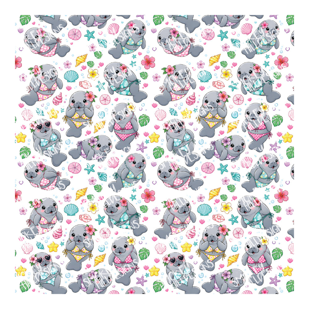 PatternPly® Scattered Bikini Manatees