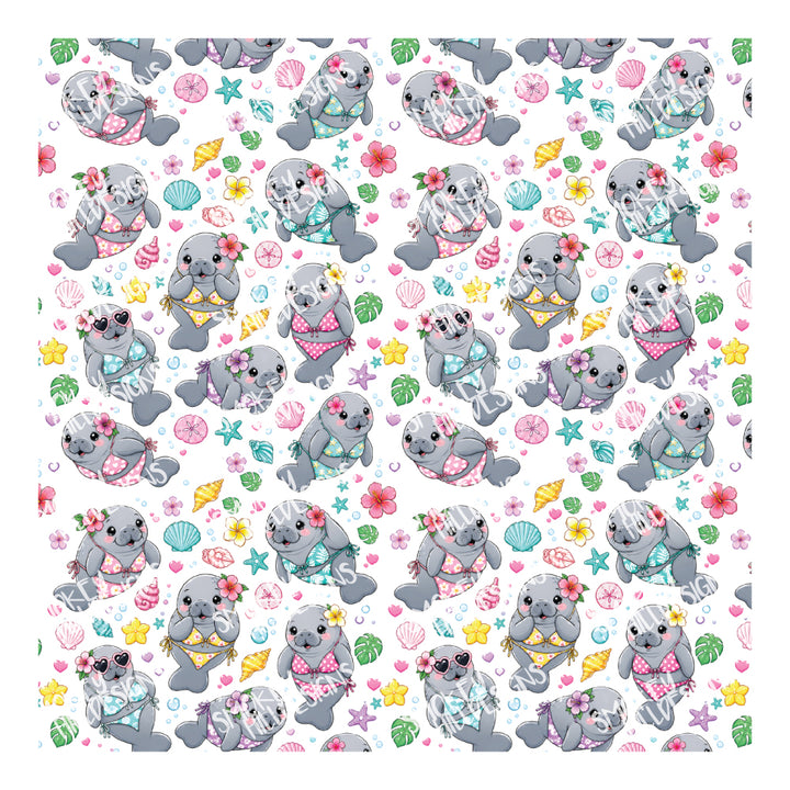 PatternPly® Scattered Bikini Manatees