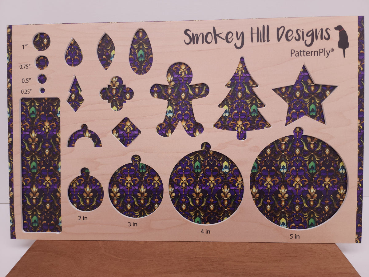 PatternPly® Full Coverage Mardi Gras Fleur de Lis Stained Glass product photo 2
