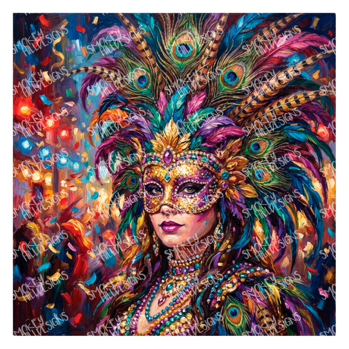PatternPly® Transparent Mardi Gras Showgirl