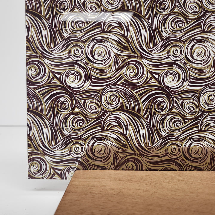 PatternPly® Scattered Maroon and Gold Swirls