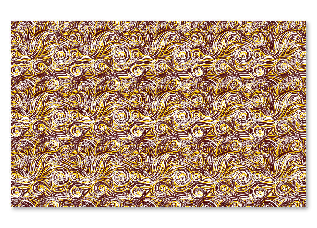 PatternPly® Scattered Maroon and Gold Swirls
