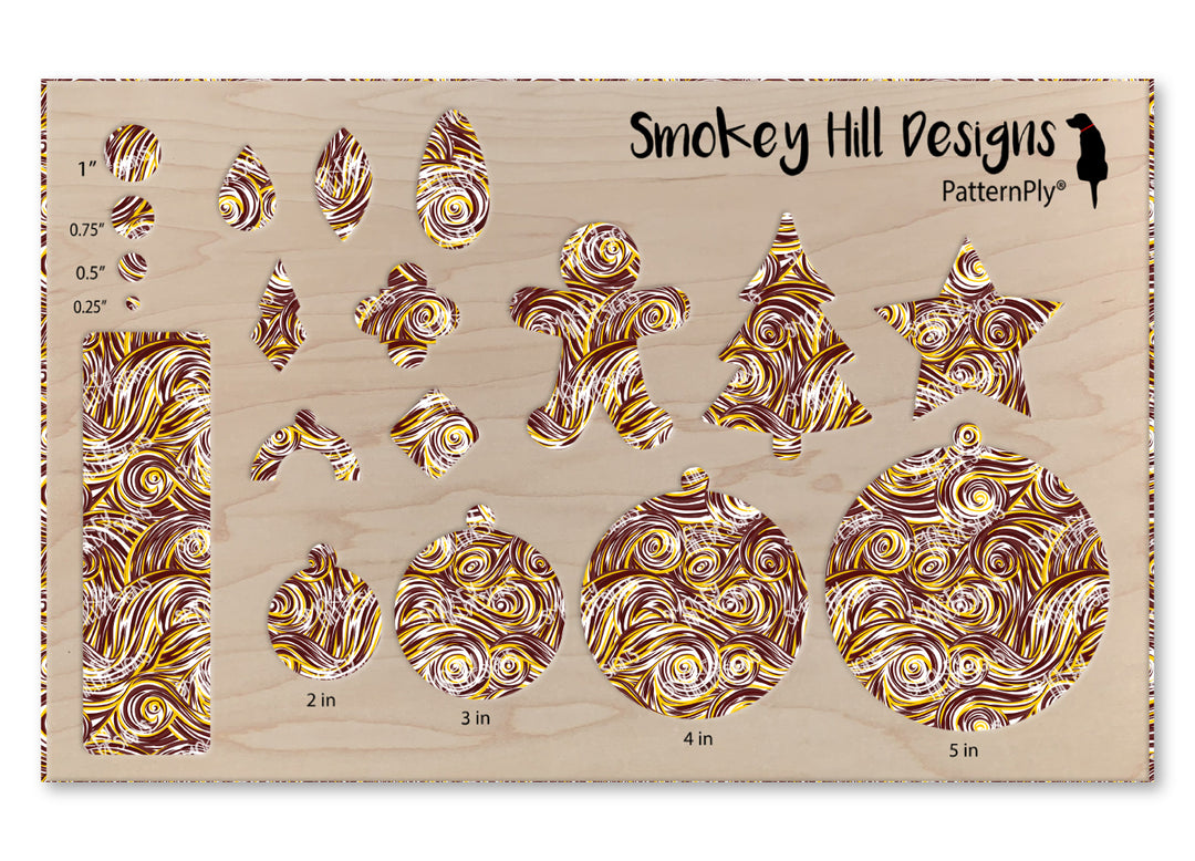 PatternPly® Transparent Maroon and Gold Swirls