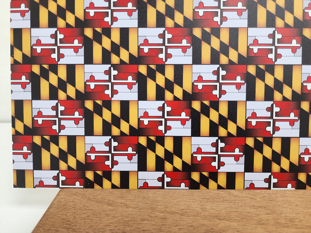 PatternPly® Full Coverage Maryland Flag Stained Glass sheet showing the pattern