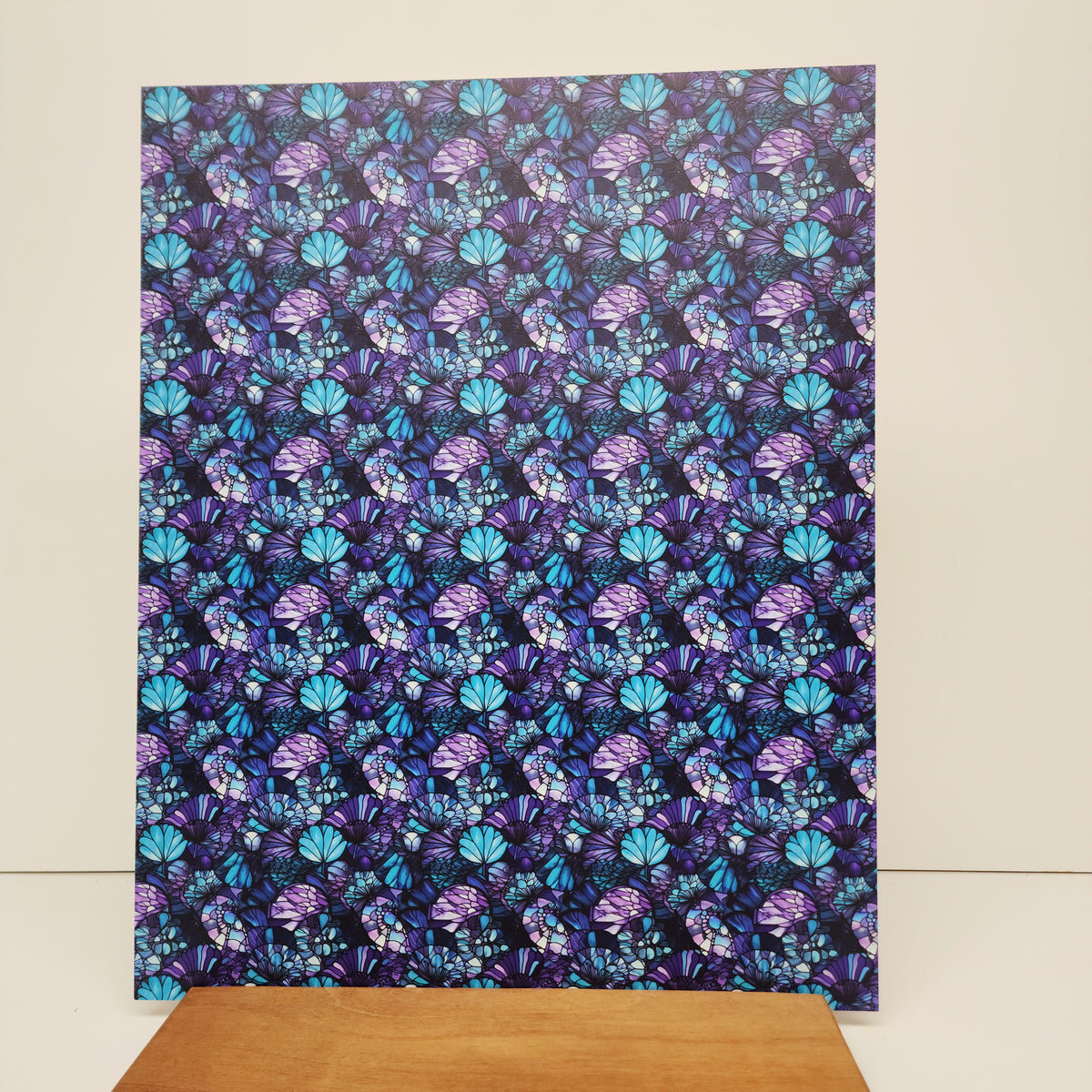 PatternPly® 19x24" Abstract Mermaid Scales Stained Glass Original Scale sheet showing the pattern