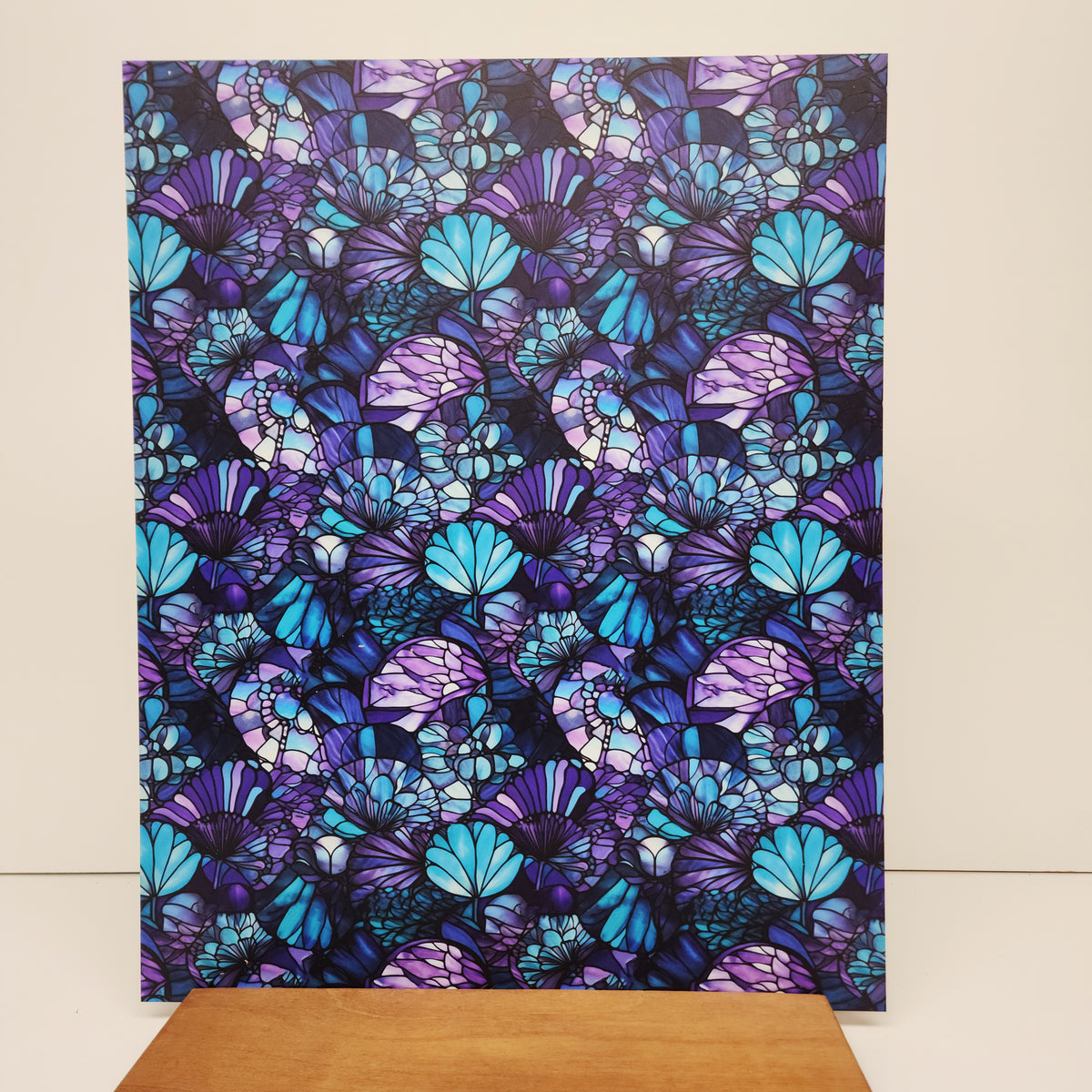 PatternPly® 19x24" Abstract Mermaid Scales Stained Glass XL Scale sheet showing the pattern