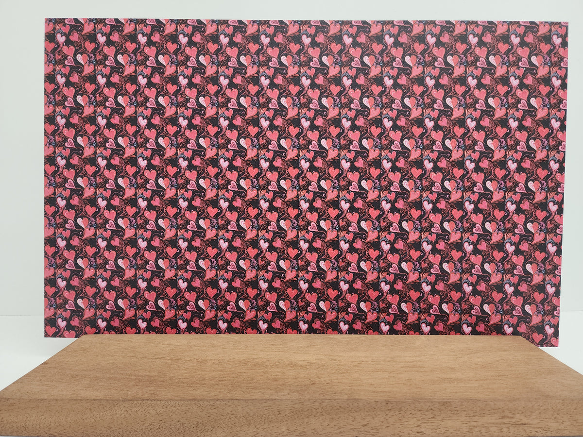 PatternPly® Full Coverage Micro Black and Red Hearts product photo 3