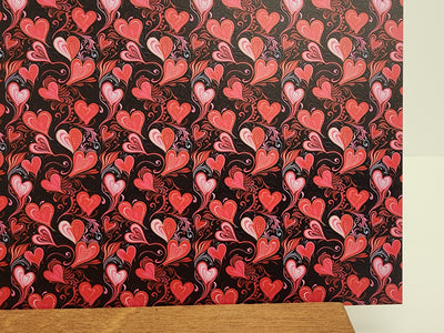 PatternPly® Micro Black and Red Hearts