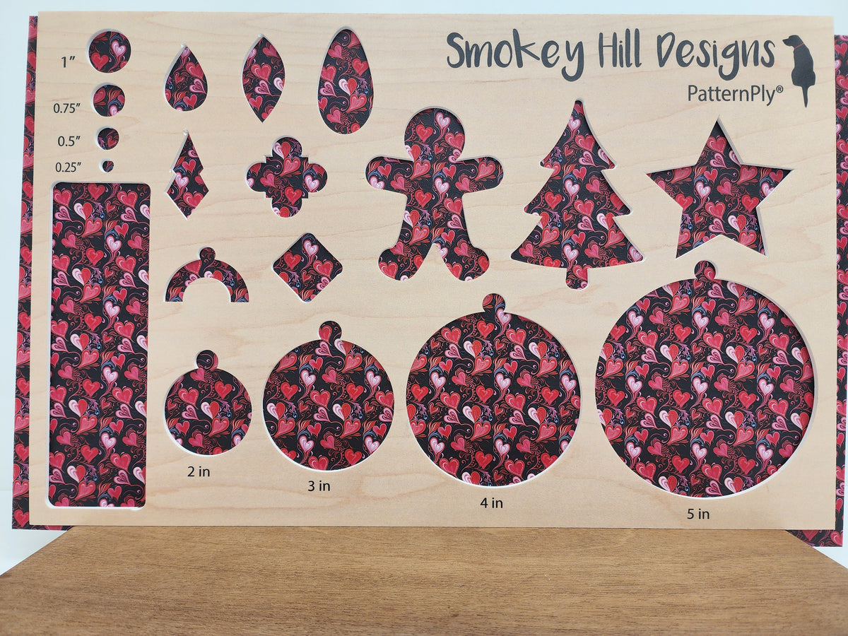 PatternPly® Full Coverage Micro Black and Red Hearts product photo 2