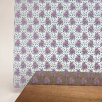 PatternPly® Scattered Micro Coquette Floral Bouquet Blue Bows sheet showing the pattern