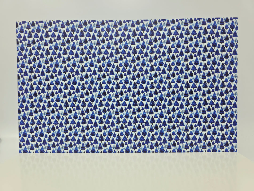 PatternPly® Full Coverage Blue Watercolor Christmas Trees MICRO