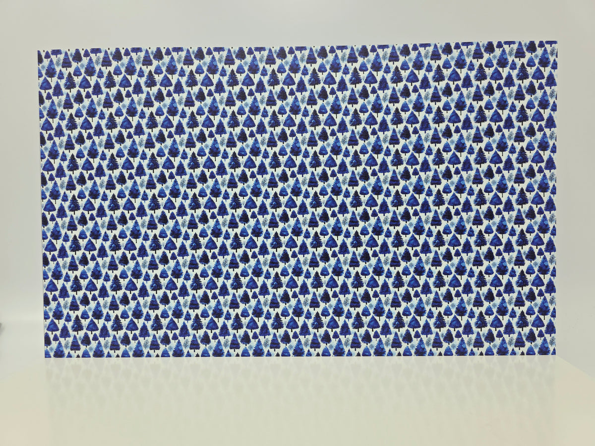 PatternPly® Full Coverage Blue Watercolor Christmas Trees MICRO product photo 2