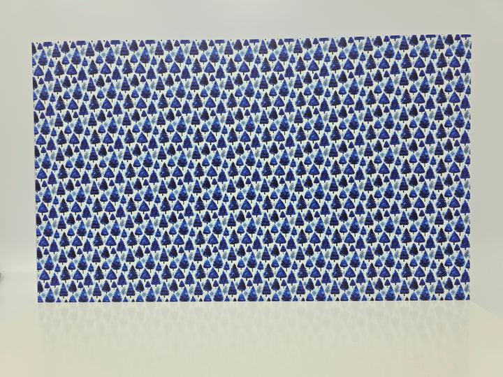 PatternPly® Full Coverage Blue Watercolor Christmas Trees MICRO
