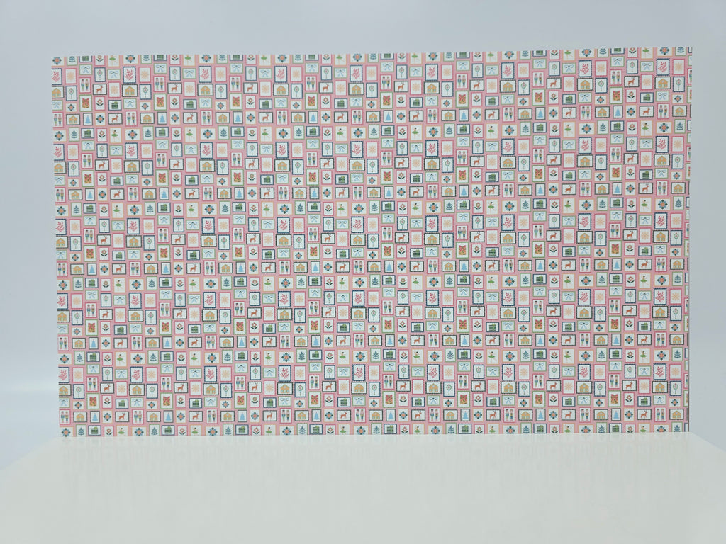 PatternPly® Full Coverage Christmas Stamps on Pink MICRO product photo 2