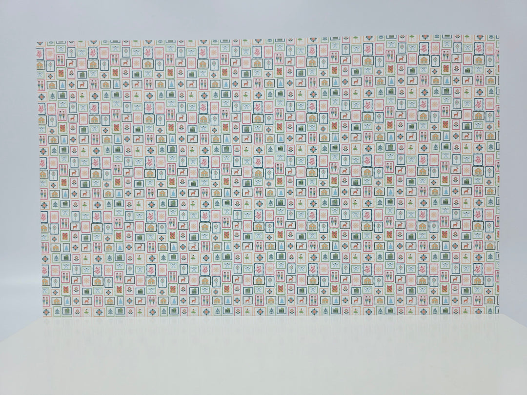 PatternPly® Full Coverage Christmas Stamps on White MICRO