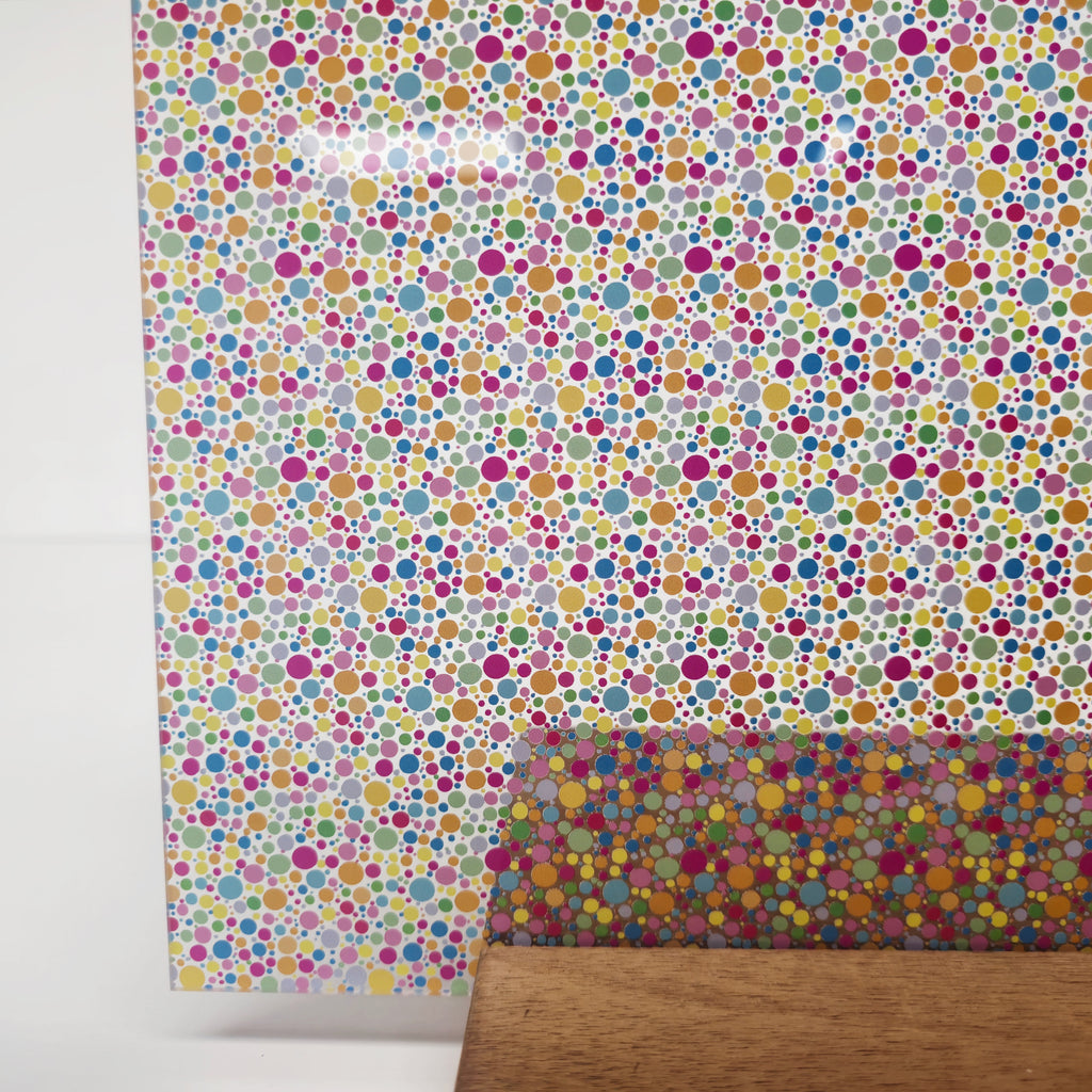 PatternPly® Scattered Micro Colorful Polka Dots sheet showing the pattern