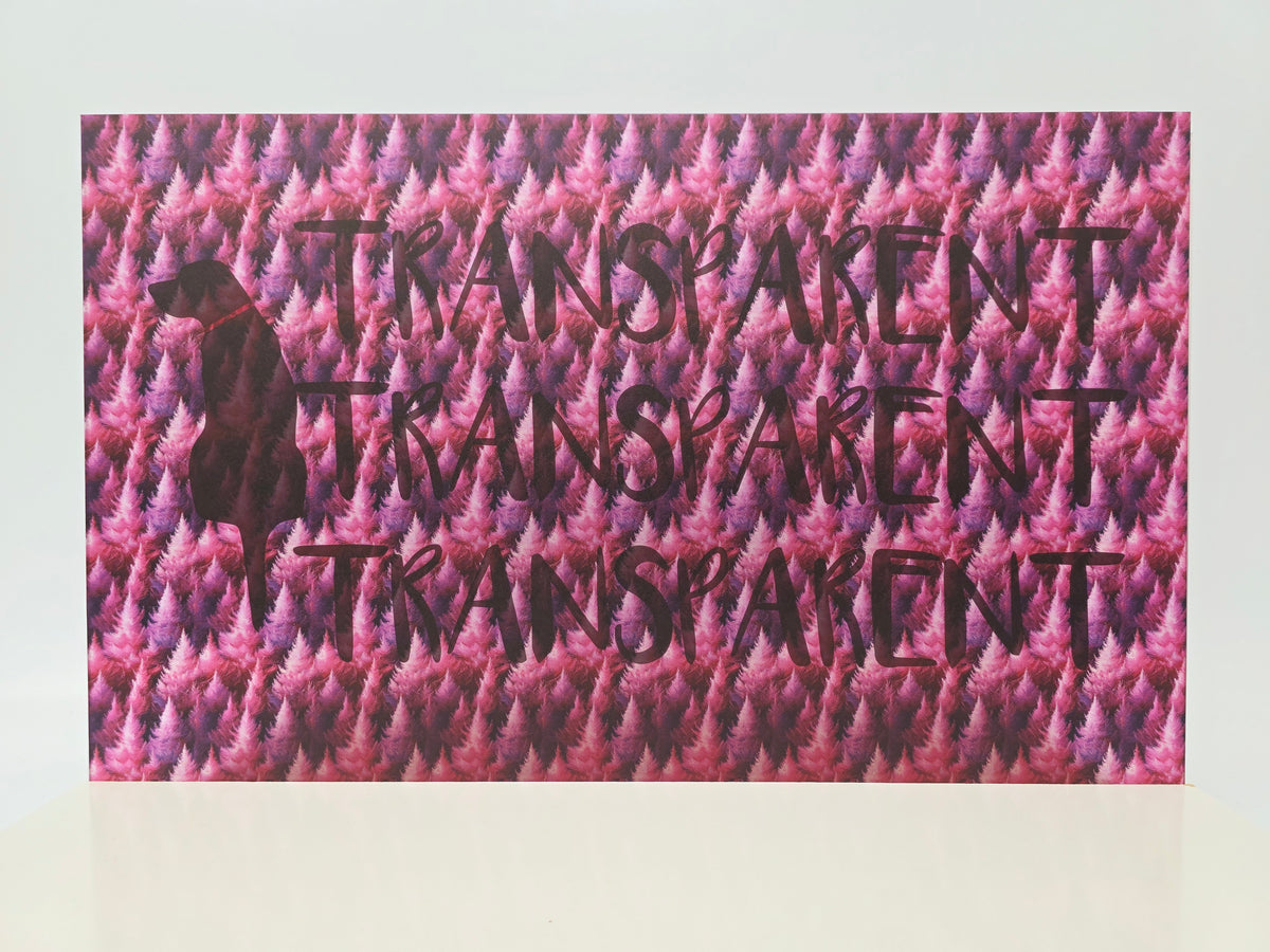 PatternPly® Transparent Micro Feathery Magenta Trees sheet showing the pattern