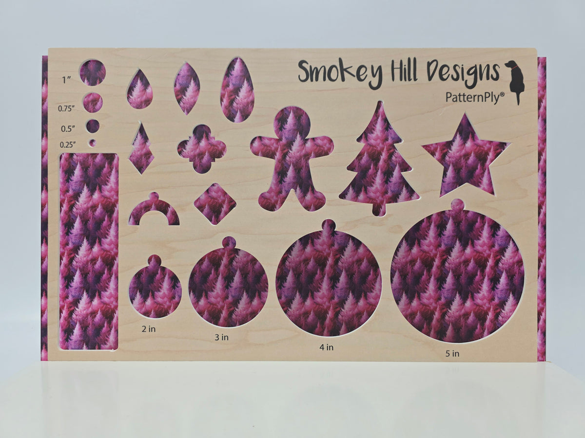 PatternPly® Transparent Micro Feathery Magenta Trees product photo 3