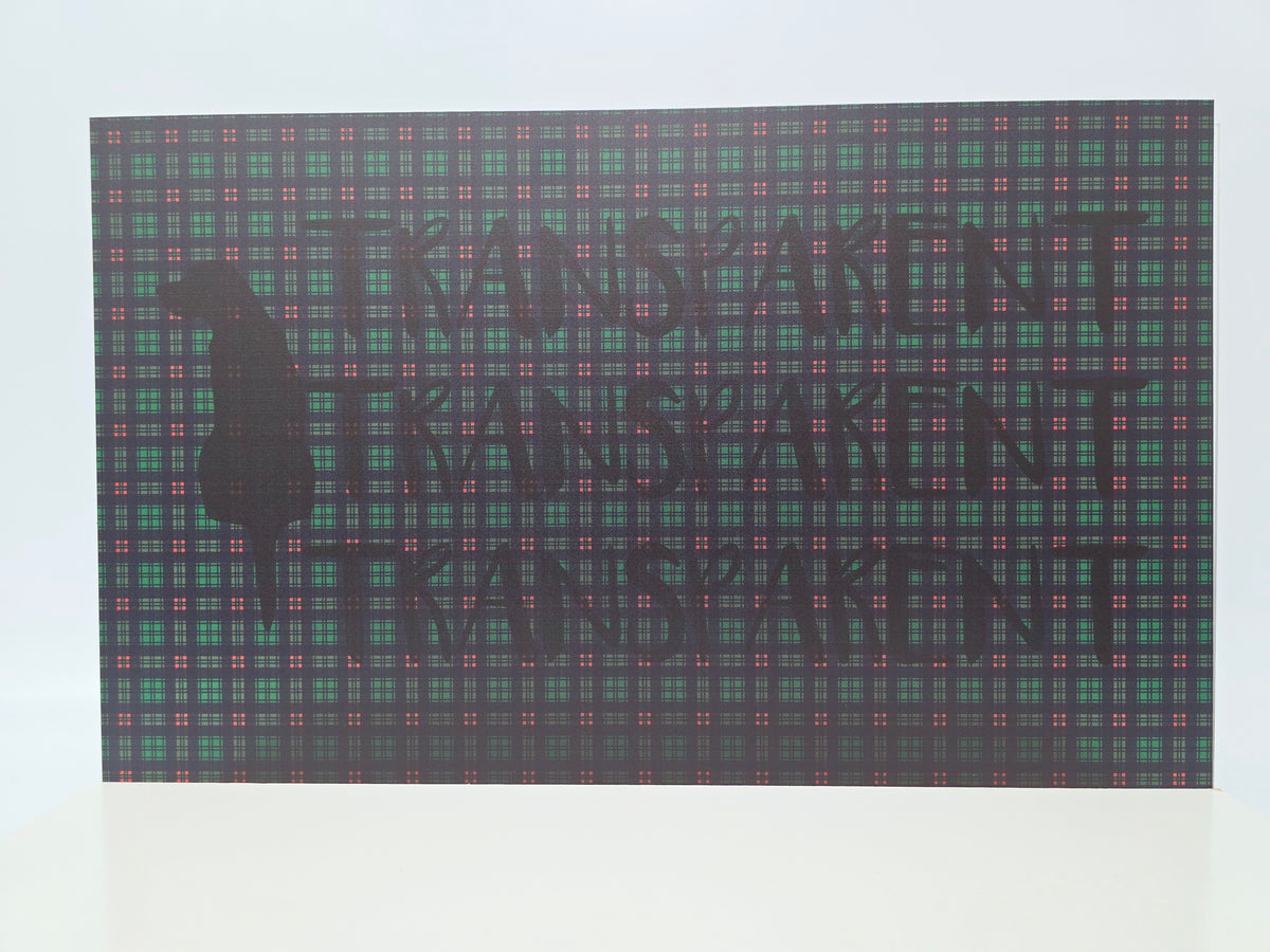 PatternPly® Transparent Micro Green and Red Tartan Plaid sheet showing the pattern