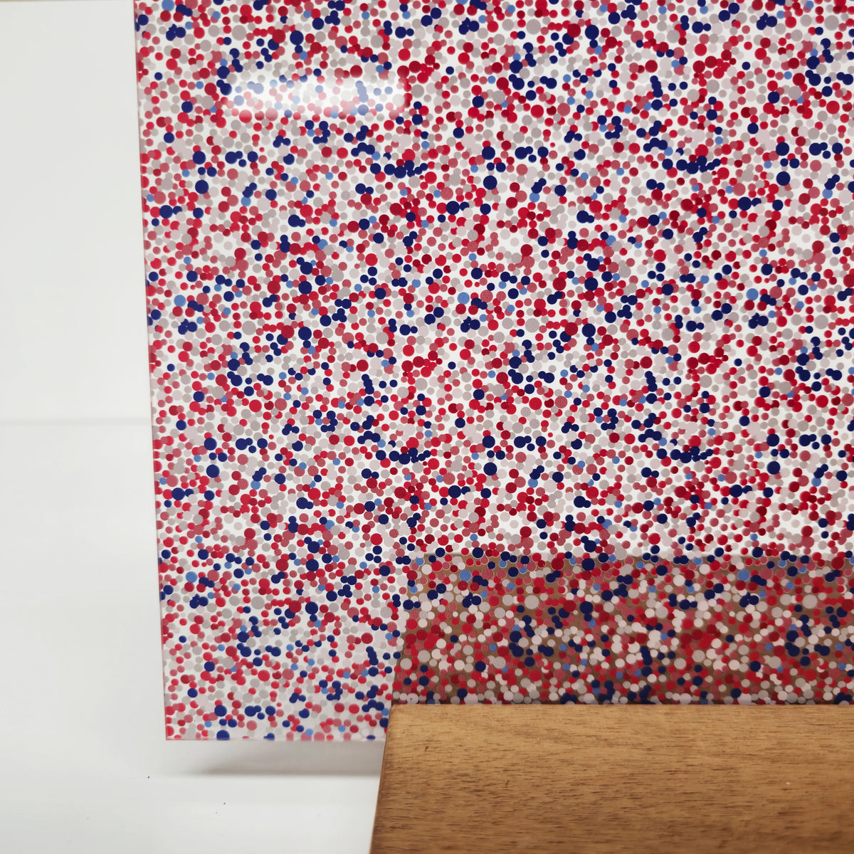 PatternPly® Scattered Micro Patriotic Dots sheet showing the pattern