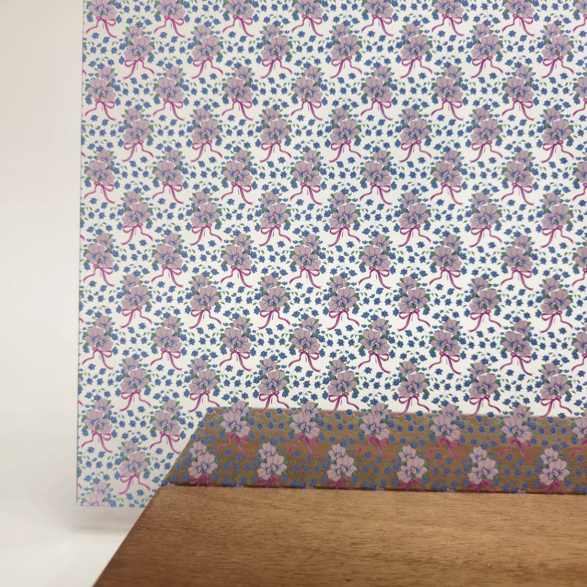 PatternPly® Scattered Micro Coquette Floral Bouquet Pink Bows sheet showing the pattern