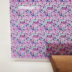 PatternPly® Scattered Micro Pink Purple and Teal Leopard sheet showing the pattern