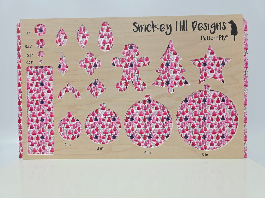 PatternPly® Full Coverage Pink Watercolor Christmas Trees MICRO