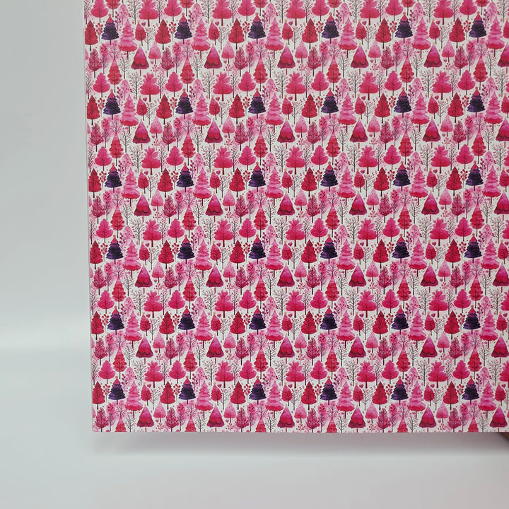 PatternPly® Full Coverage Pink Watercolor Christmas Trees MICRO