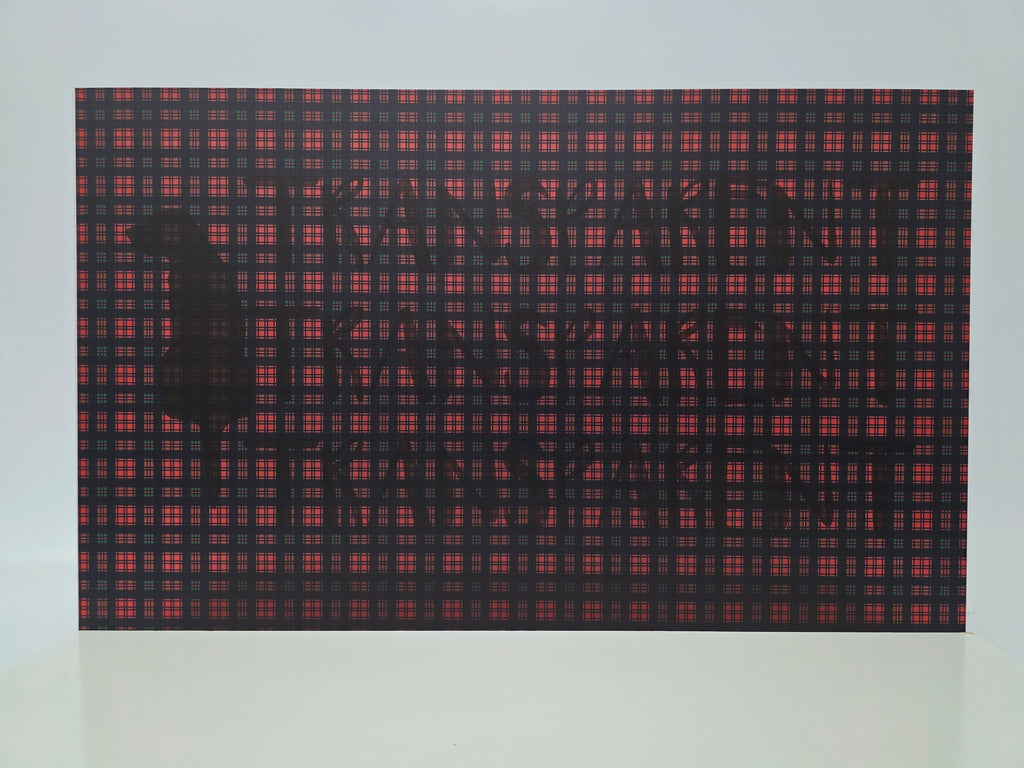 PatternPly® Transparent MICRO Red and Green Tartan Plaid sheet showing the pattern