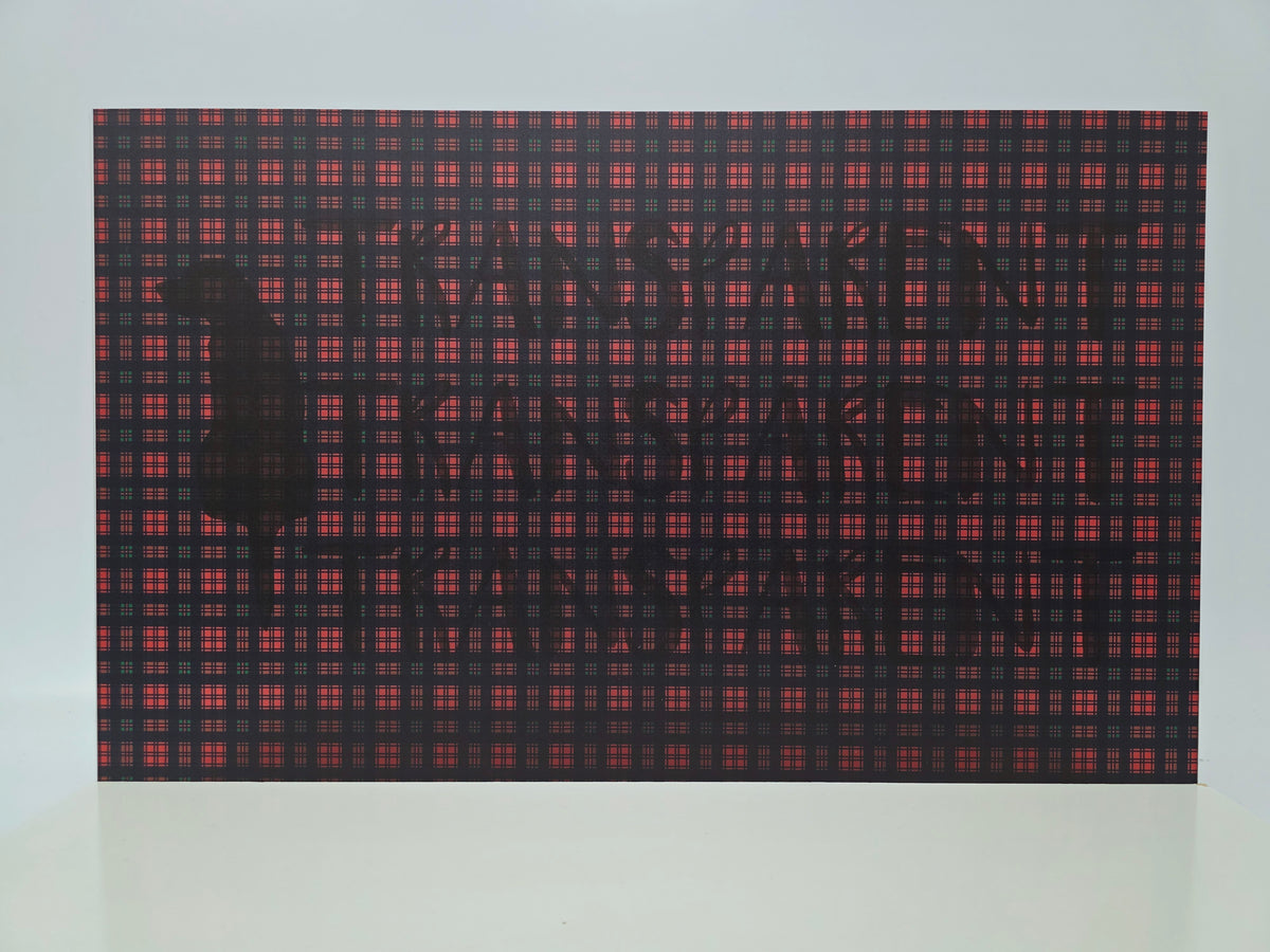 PatternPly® Transparent MICRO Red and Green Tartan Plaid sheet showing the pattern