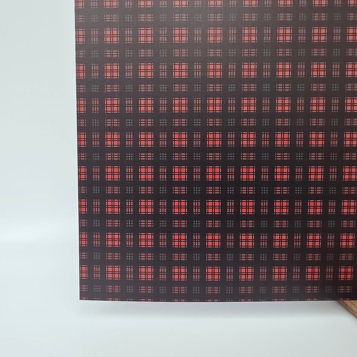 PatternPly® Full Coverage Red and Green Tartan Plaid MICRO sheet showing the pattern