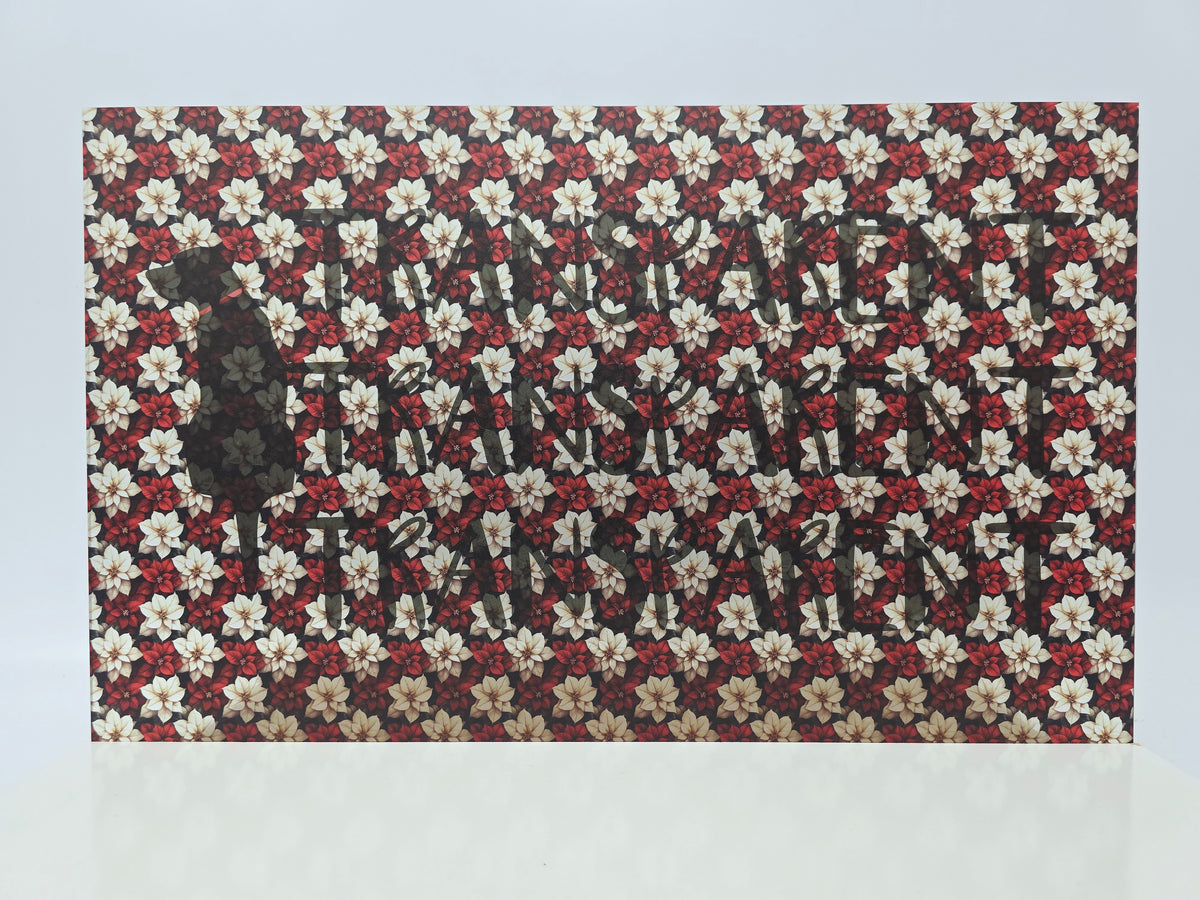 PatternPly® Transparent MICRO Red and White Poinsettia sheet showing the pattern