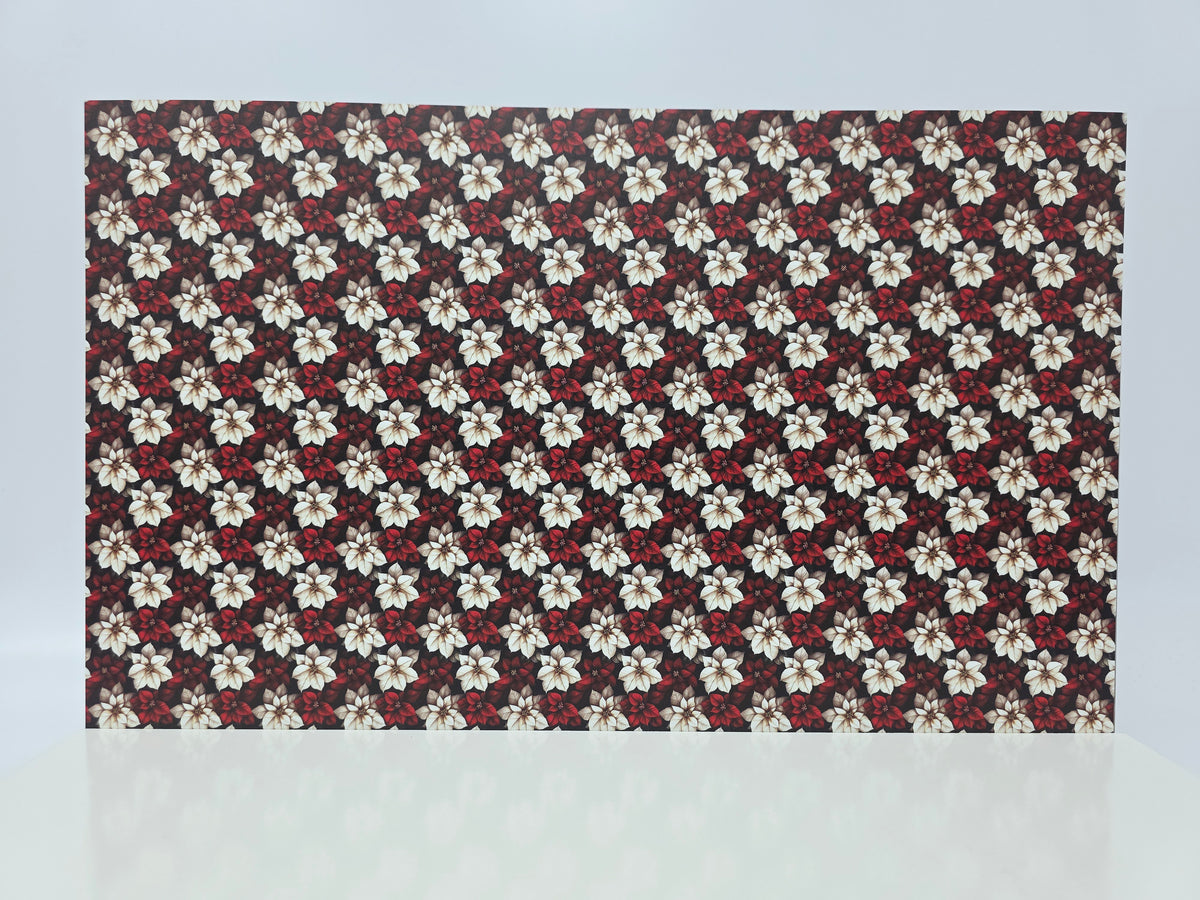 PatternPly® Full Coverage Red and White Poinsettia Micro product photo 2
